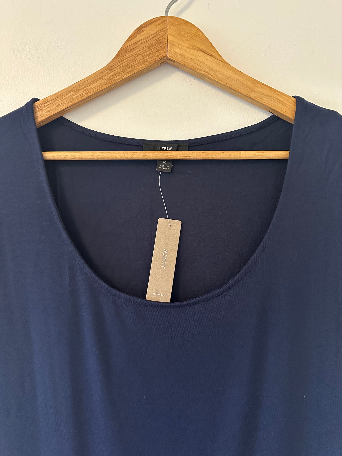 J. Crew NWT Dark Blue Short Sleeve Ballet Neck Tee | Size Medium