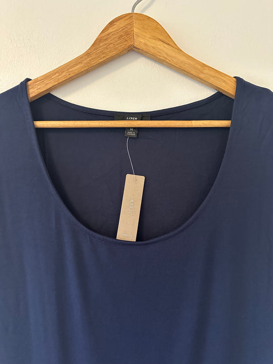 J. Crew NWT Dark Blue Short Sleeve Ballet Neck Tee | Size Medium
