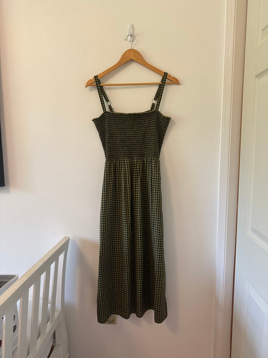 Nation LTD Embry Checkered Midi Dress in Lichen