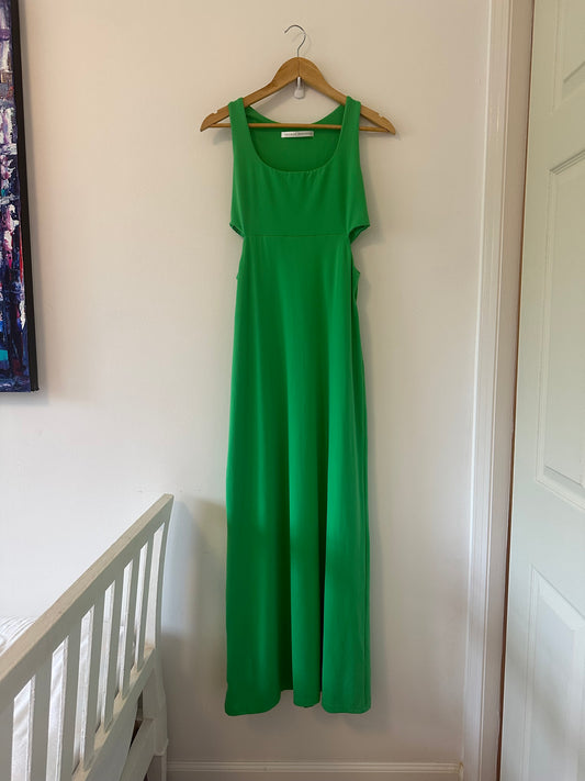 Susana Monaco Green Sleeveless Cutout Maxi Dress Size Large