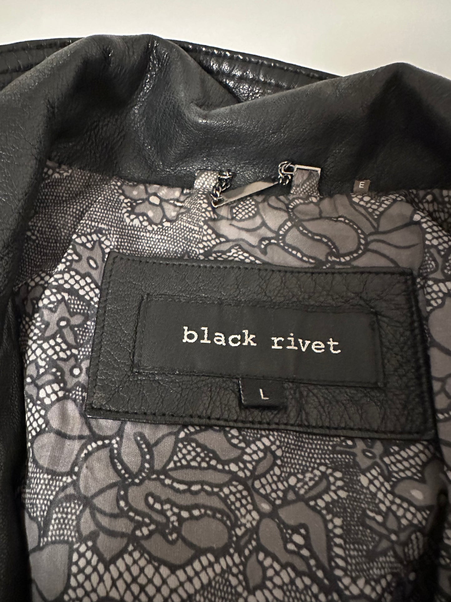 Black Rivet Women’s Black Leather Moto Jacket | Size Large