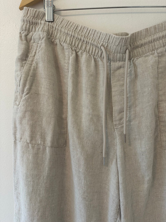 Athleta Wide Leg Linen Pants - Beige Size XL