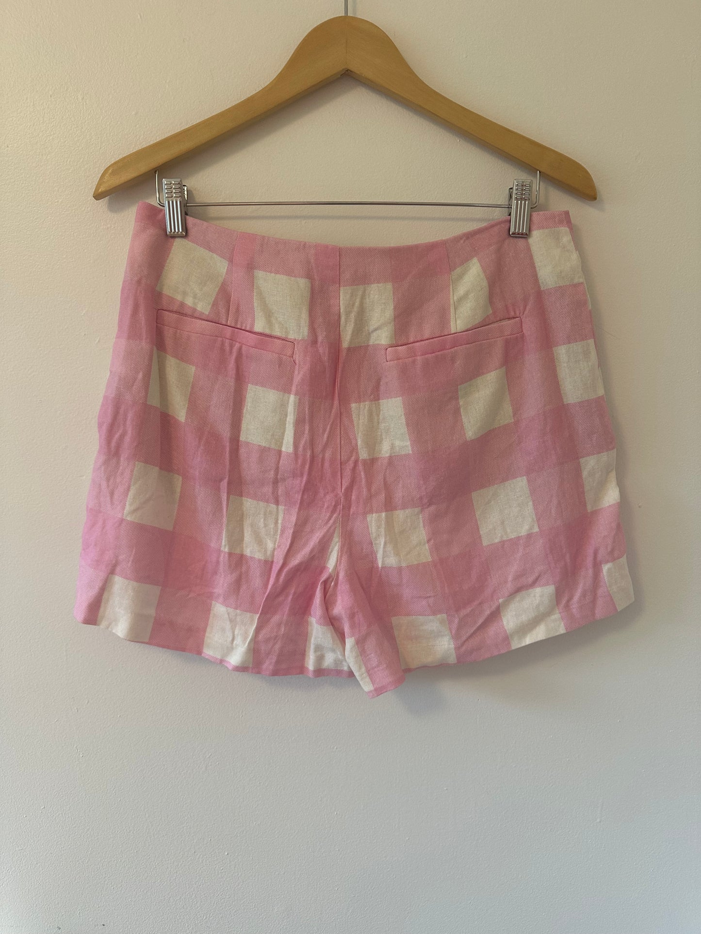 Sanctuary New Sunday Shorts in Pink and White Check - Size 28