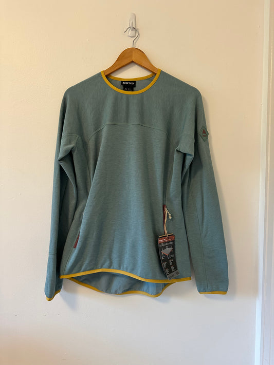 NWT Burton Minturn Crewneck Fleece Long Sleeve Shirt in Trellis Heather | Size Medium