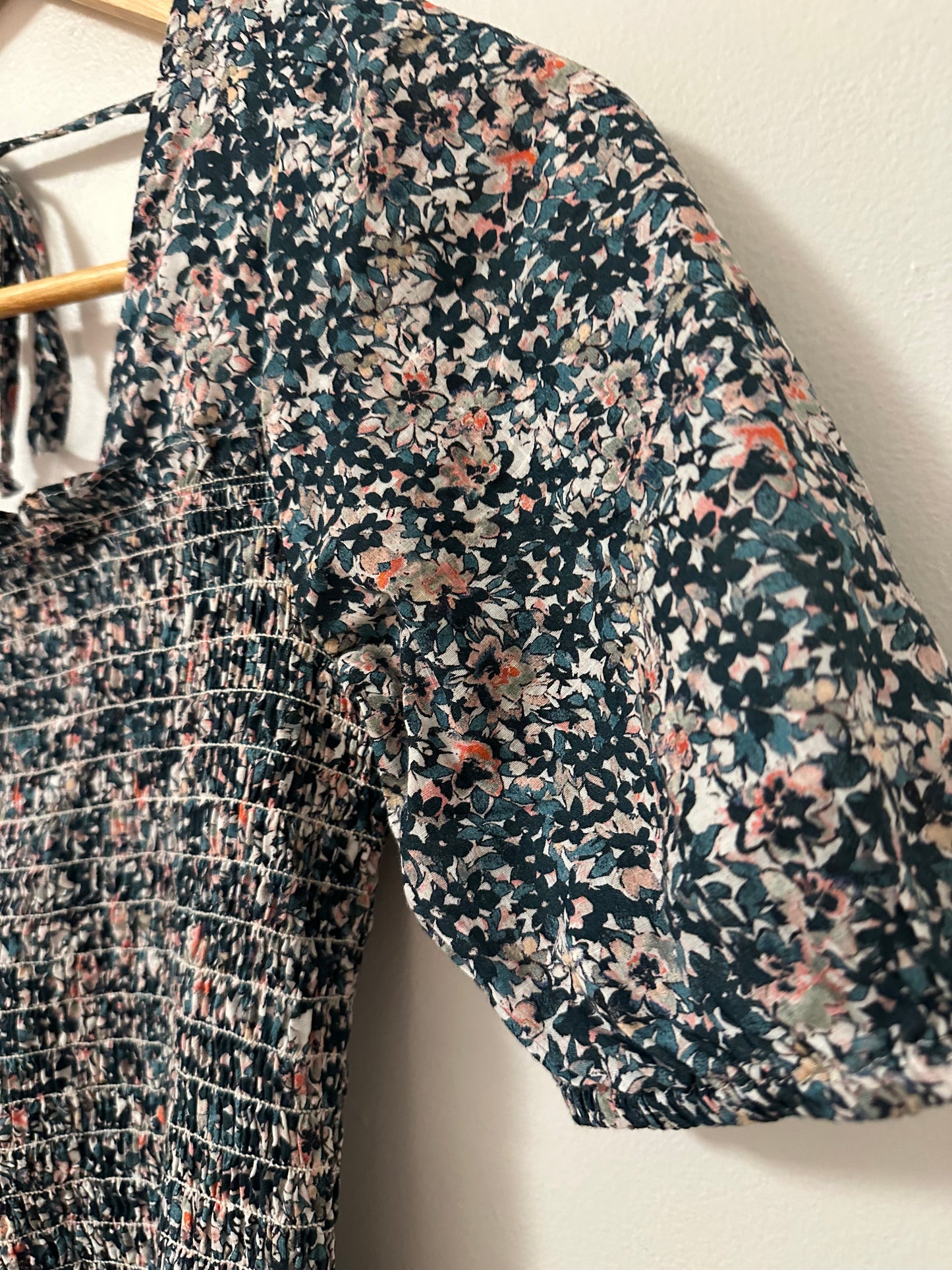 Michael Stars Jude Puff-Sleeve Smocked Mini Dress | Size XS