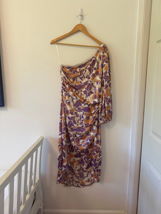 NWT Entro High Low One-Shoulder Floral Dress - Size Large