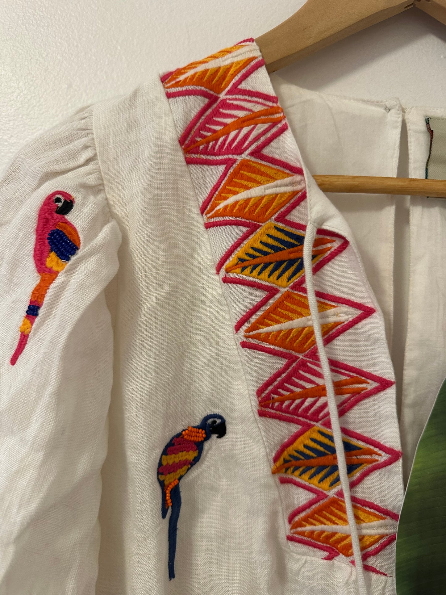 NWT FARM Rio Mini Macaw Embroidered Jumpsuit in Multi -Size S