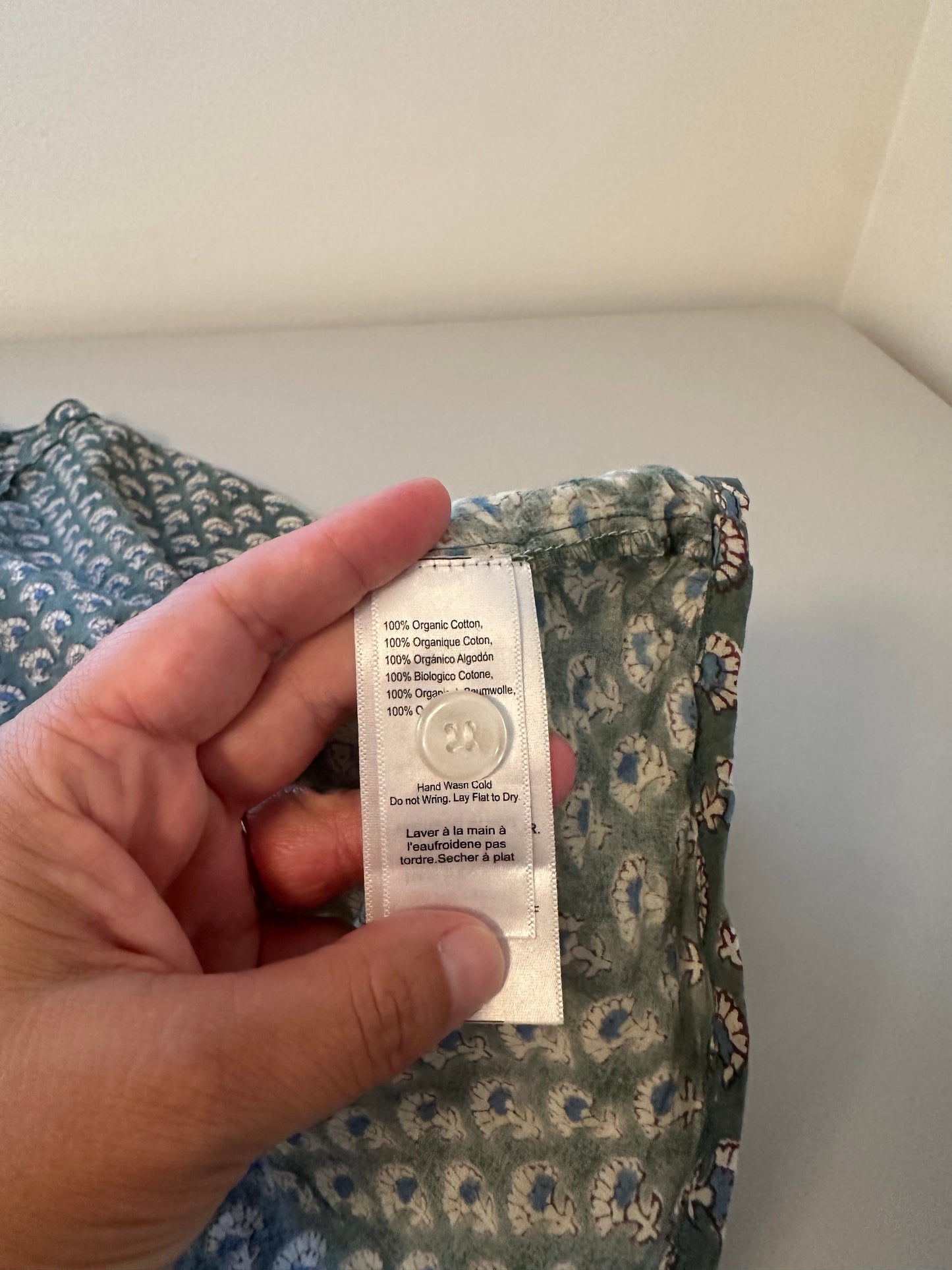 Emerson Fry - Mandarin Collar Top in Day Flowers Juniper Organic | One Size