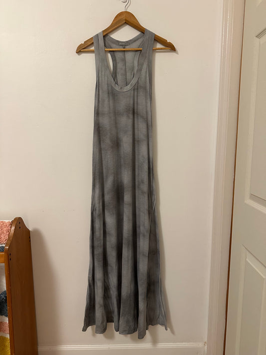 James Perse Gray Racerback Tie-Dye Maxi Dress | Size Small