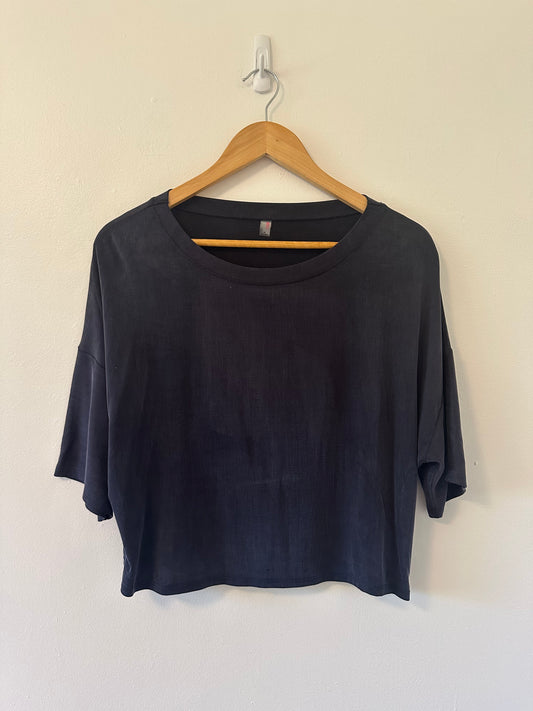 Commando Black Butter Cropped Boxy Women's Top - Size XS