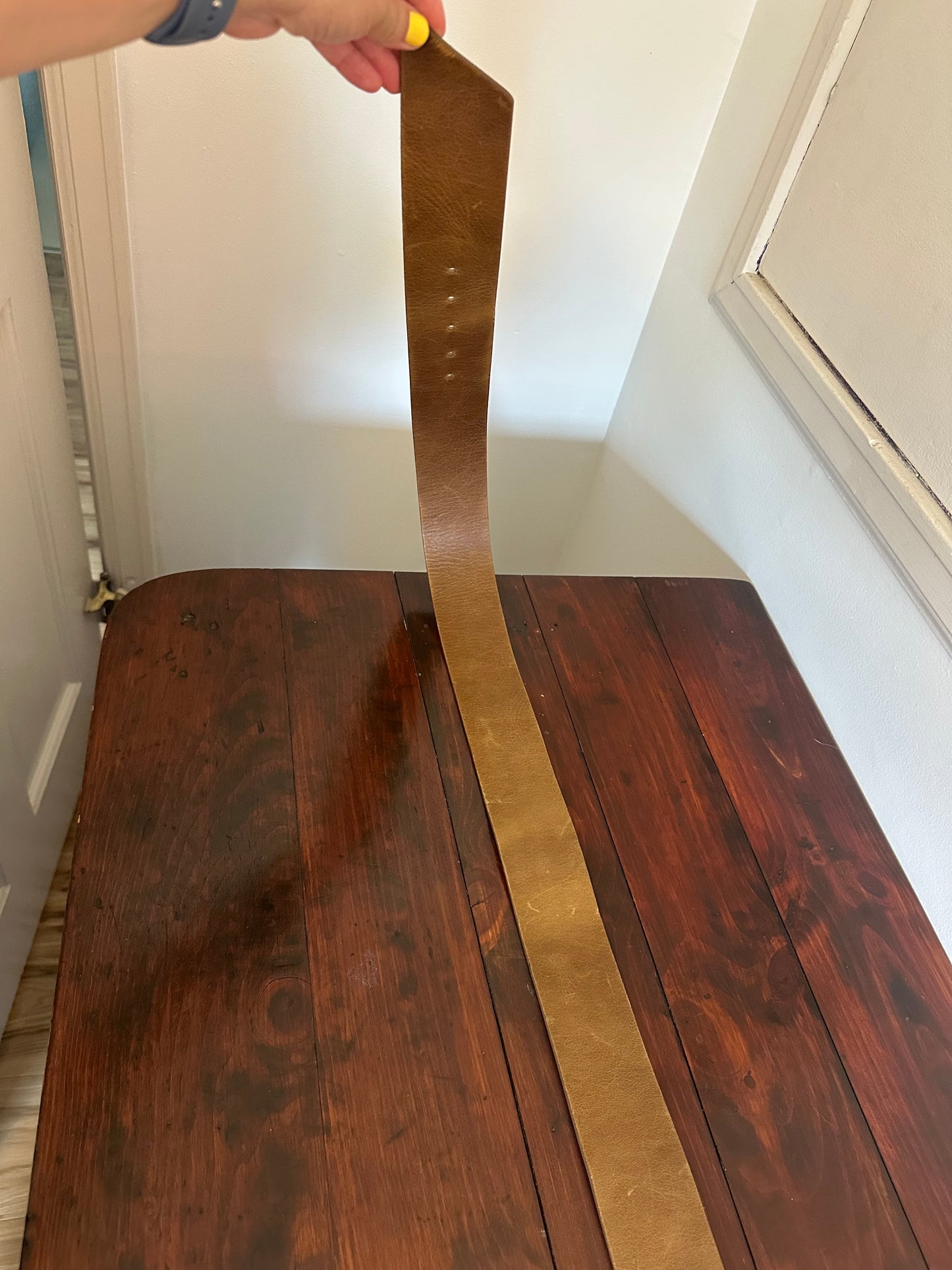 Streets Ahead Maxine Drop Waist Belt in Brown Leather - Size Large