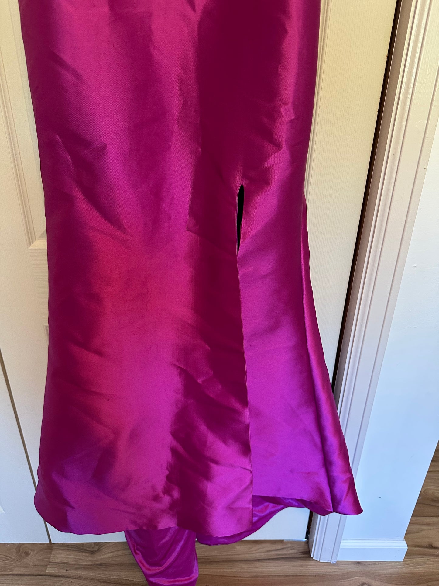Terani Couture - Fuschia Off The Shoulder Prom Formal Gown | Size 10
