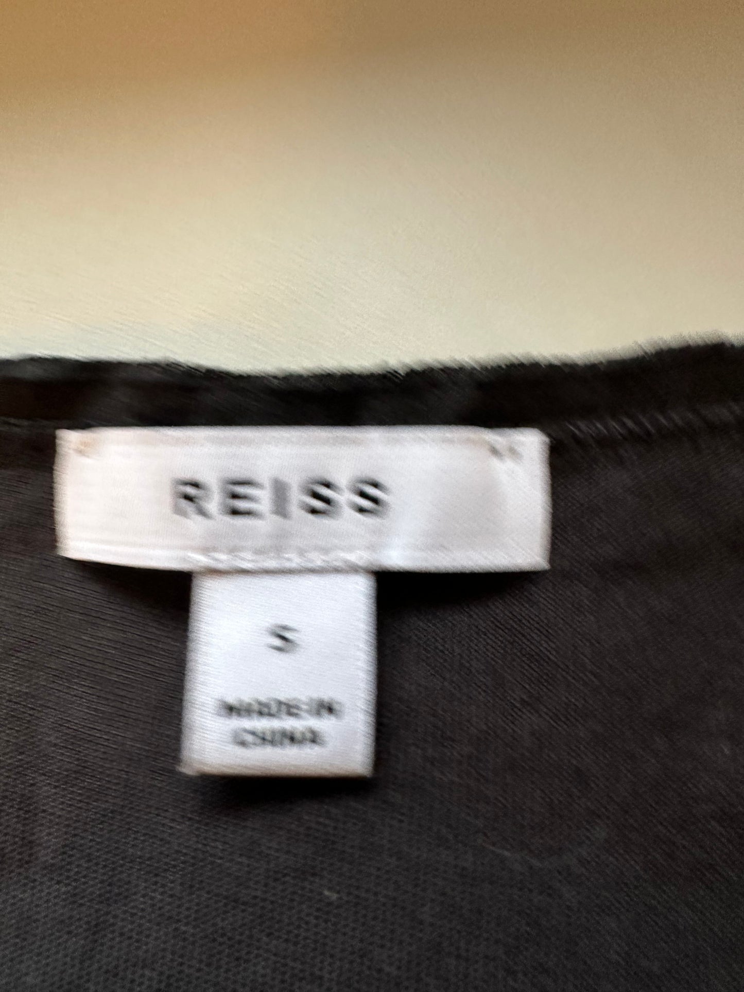 Reiss Silk Blend Black Scoop Neck Tank Top | Size Small
