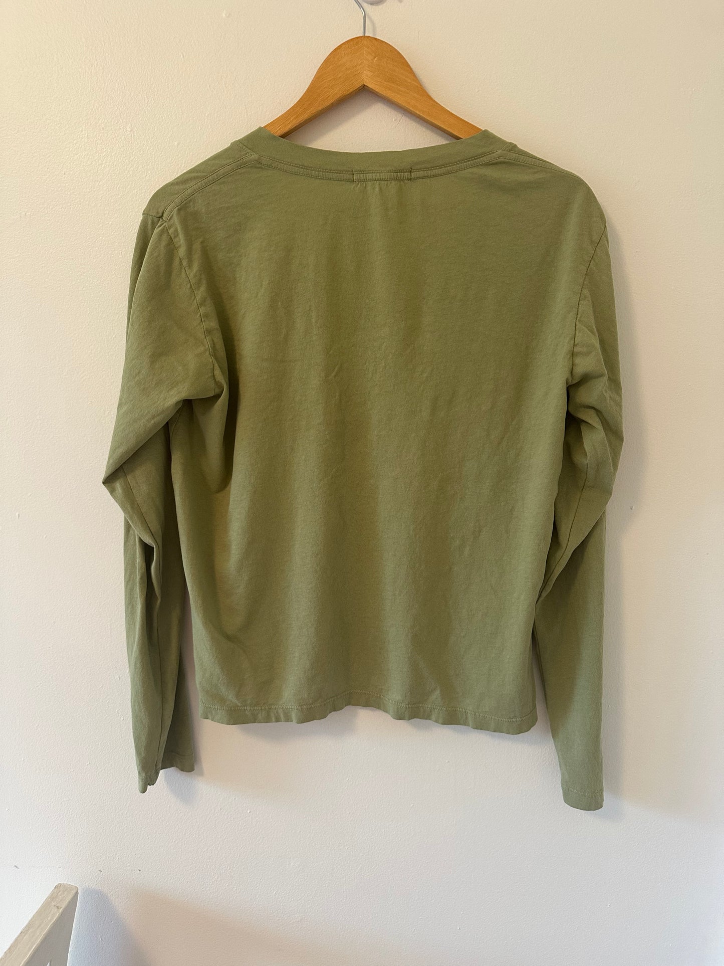 Perfect White Tee Sinatra V-Neck Long Sleeve T-Shirt Top - Size Medium