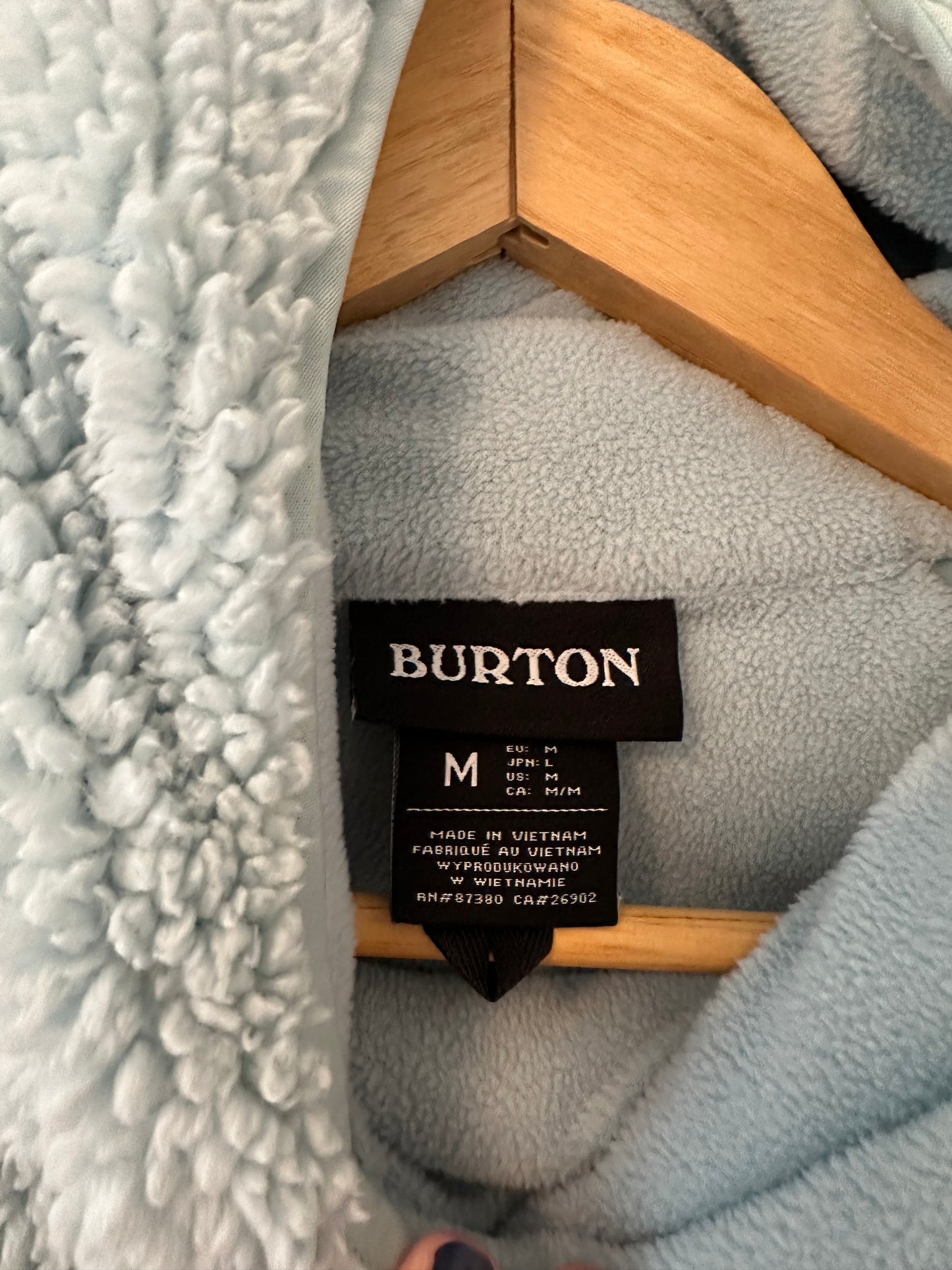 Burton Lynx Light Blue Sherpa Fleece Jacket | Size Medium