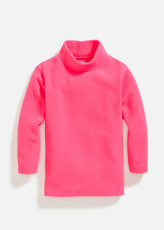 Dudley Stephens Neon Pink Toddler Turtleneck in Vello Fleece | Size 2T