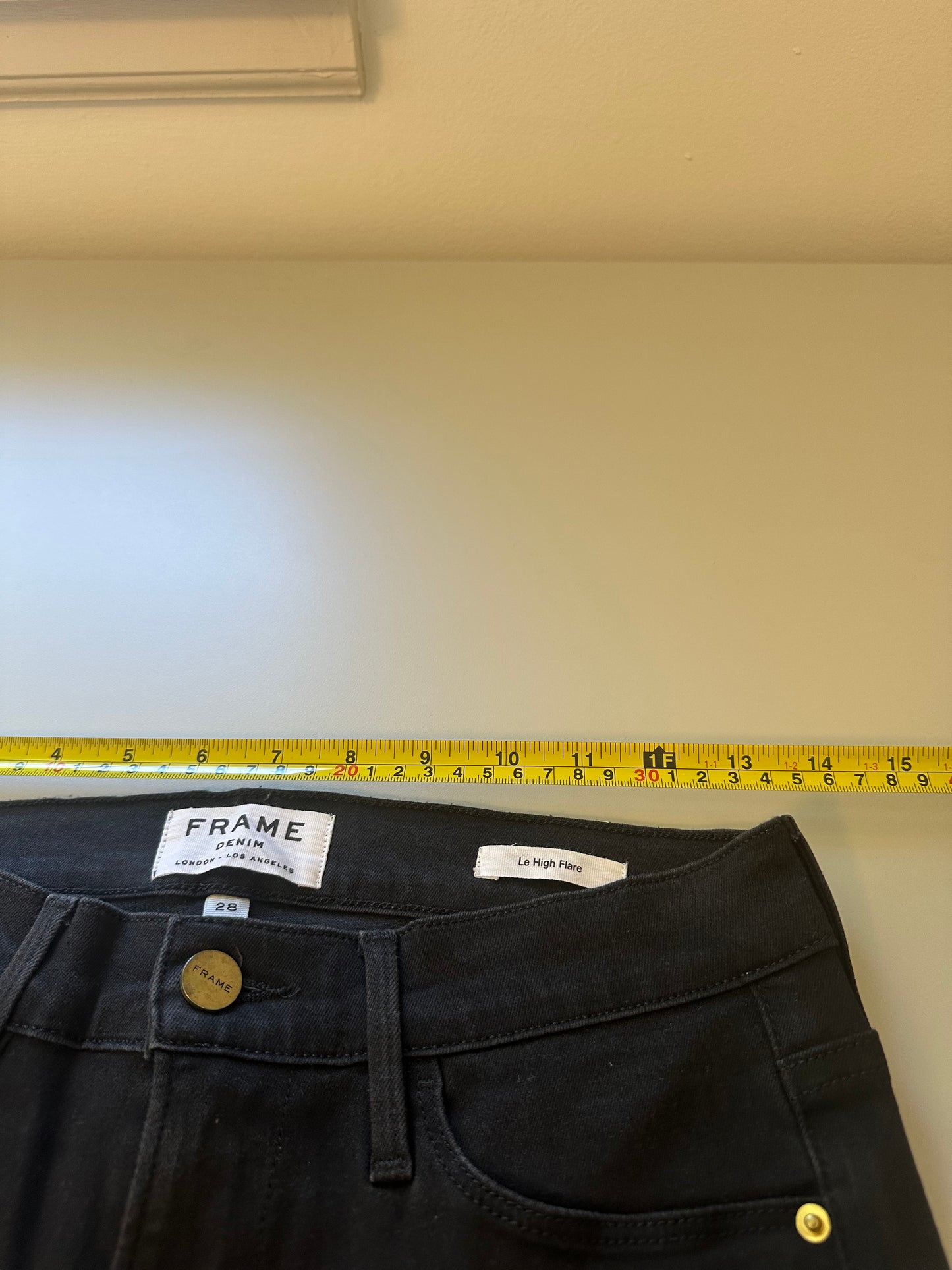 Frame Denim - Le High Black Flare Stretch Jeans | Size 28