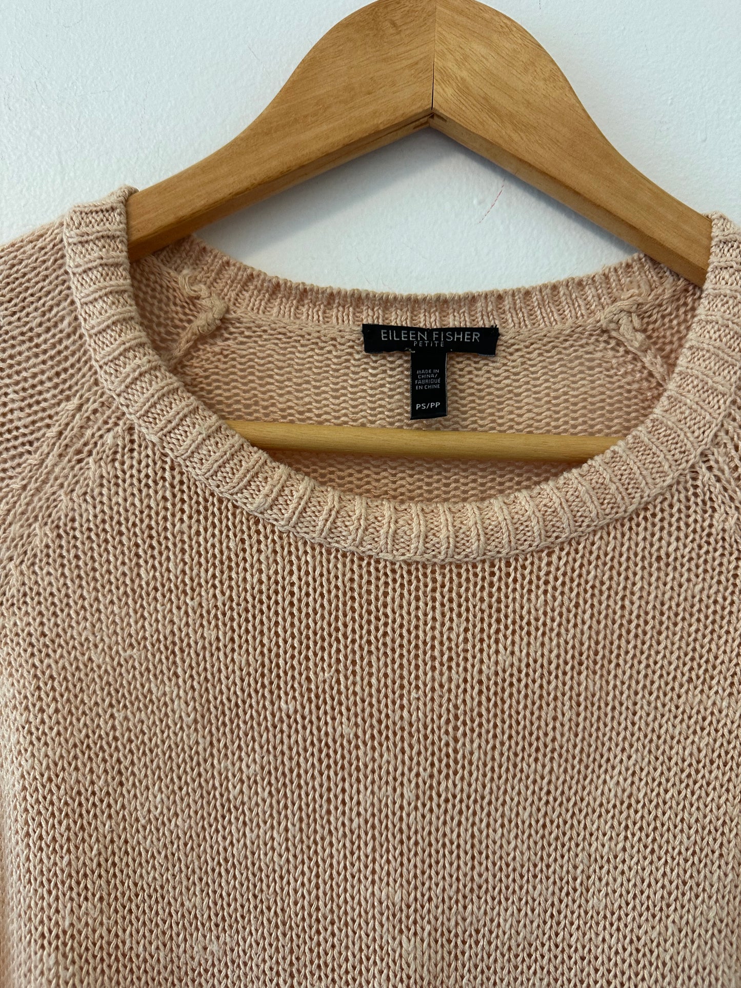 Eileen Fisher Lightweight Summer Sweater in Beige - Size Small