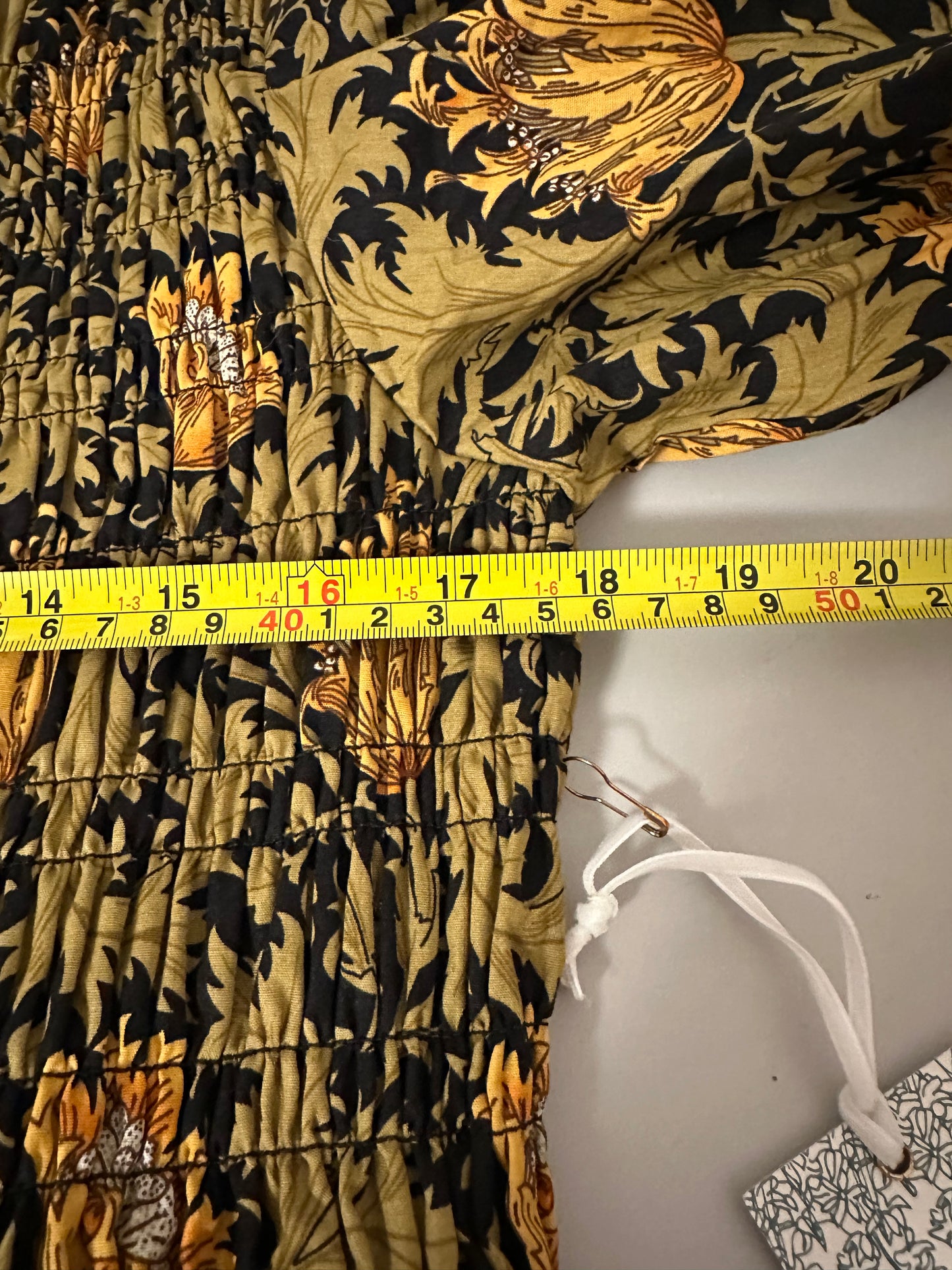 NWT Hyacinth House Tuckernuck Olive Leafy Floral Smocked Smythe Midi Dress | XL