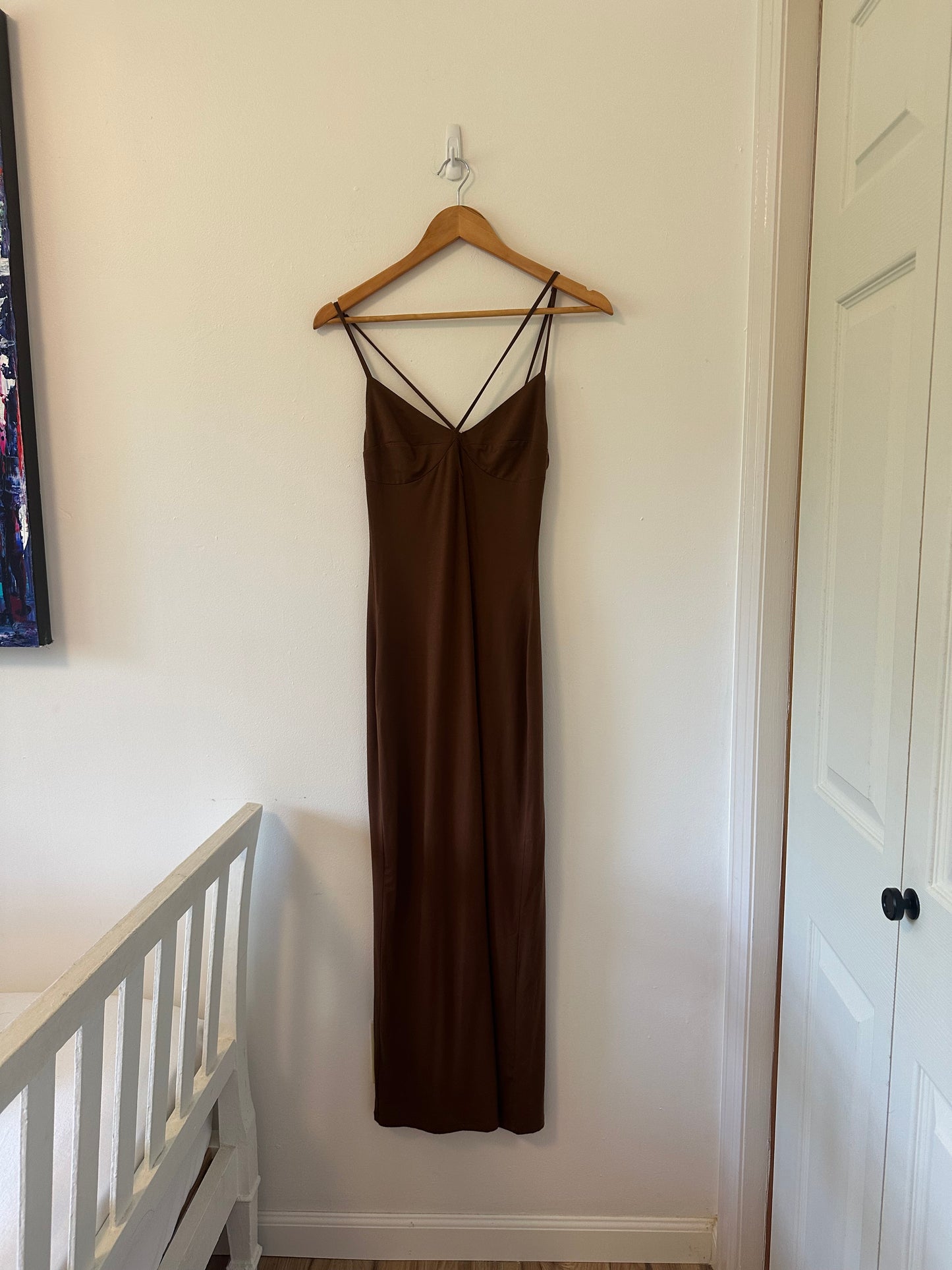 Reformation Lainey Bodycon Knit Maxi Dress in Brown - Size Small