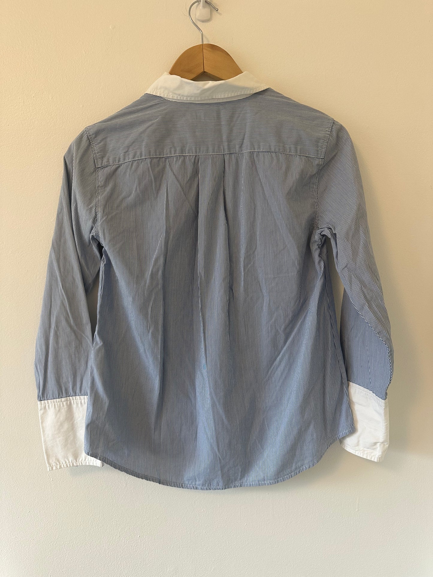 Banana Republic Blue and White Long Sleeve Blouse Size XS
