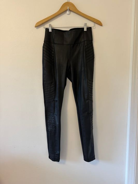 Athleta Delancey Gleam Moto Tight Black Leggings | Size Small