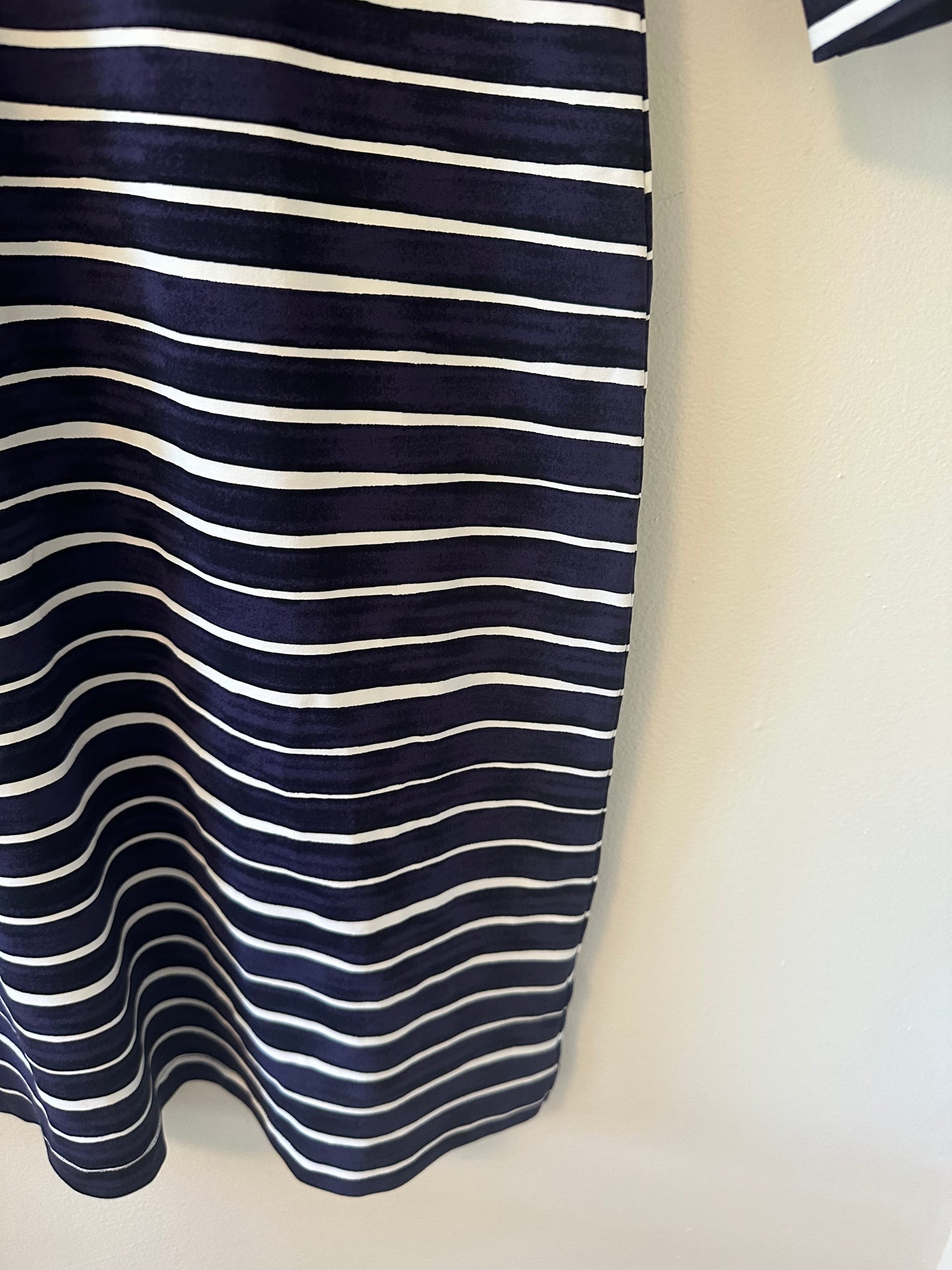 Persifor Navy and White Striped Dress -Size Medium