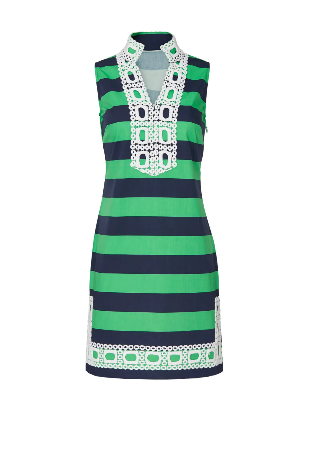 Sail to Sable Green and Navy Embroidered Dress Size Medium