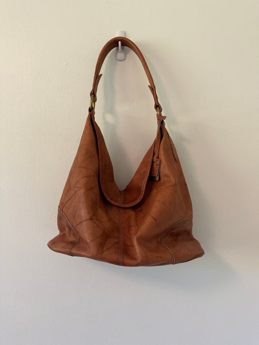 Frye Cognac Leather Slouchy Hobo Shoulder Bag