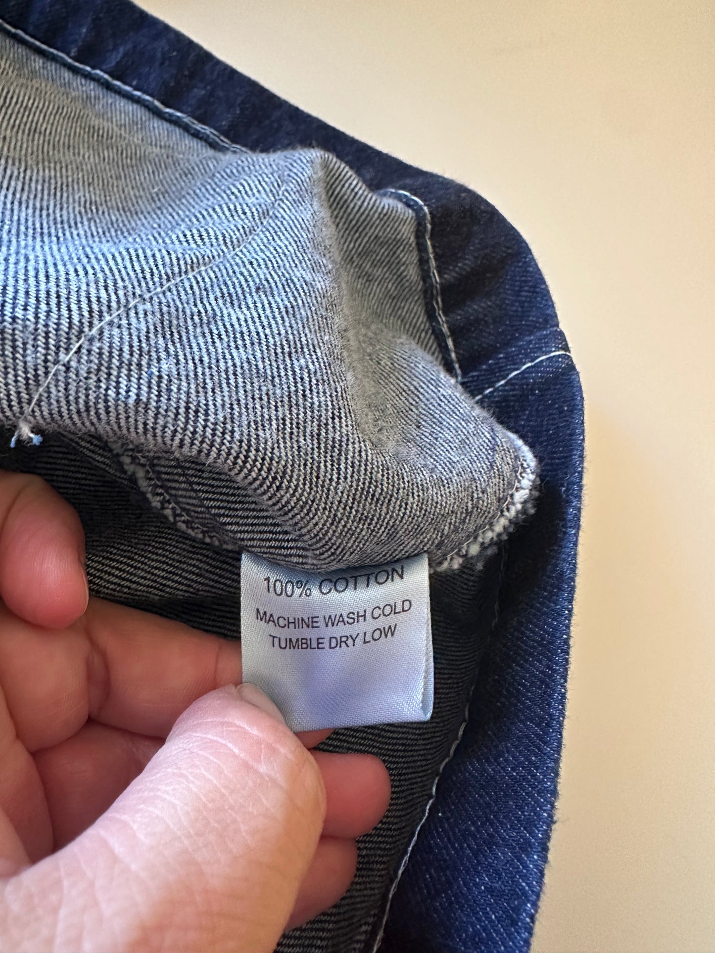 Hey Gang Denim Chore Jacket with Peter Pan Collar in Cotton | Size 1