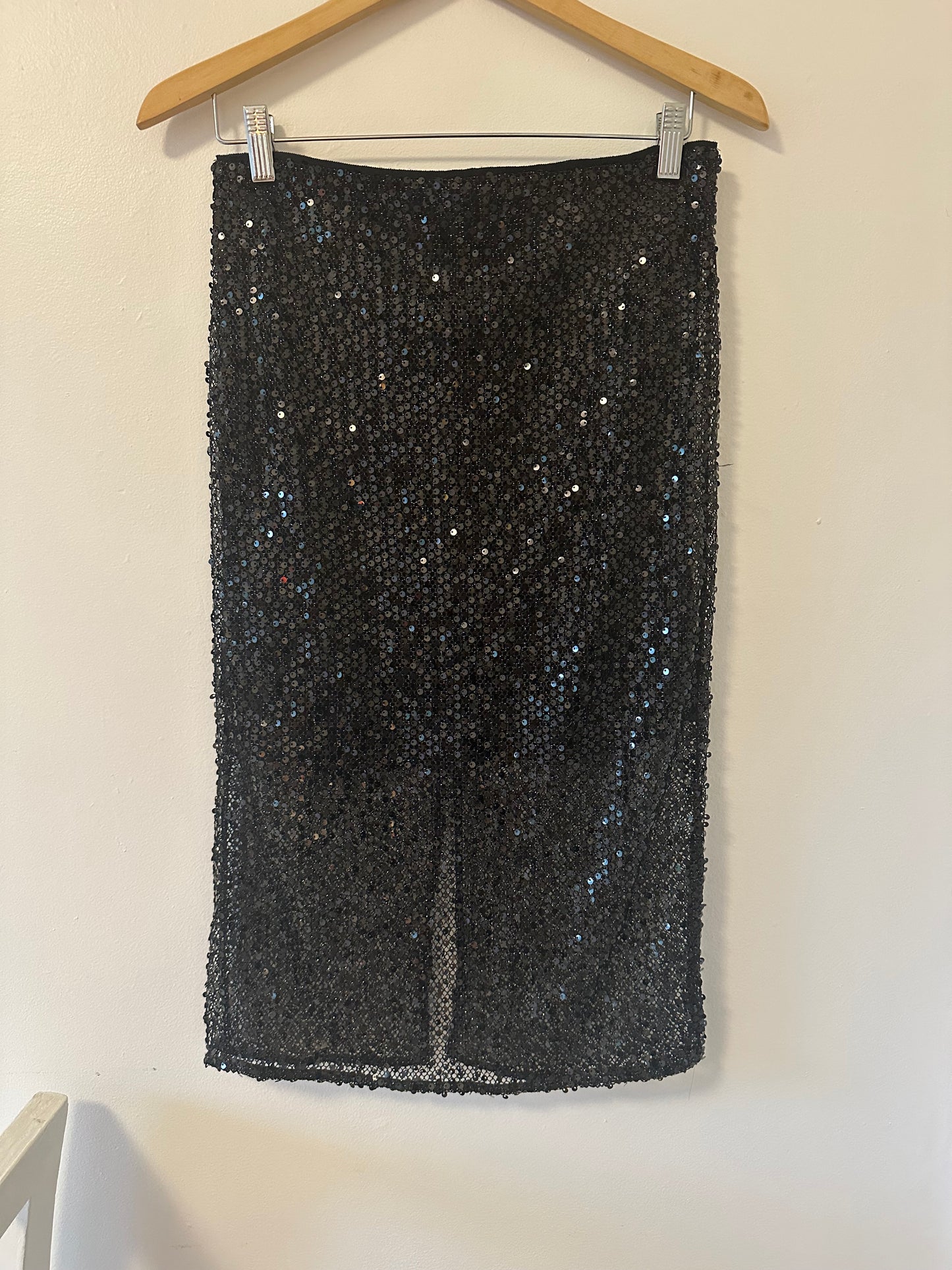 J. Crew Collection New Black Sequin Midi Skirt Size 2