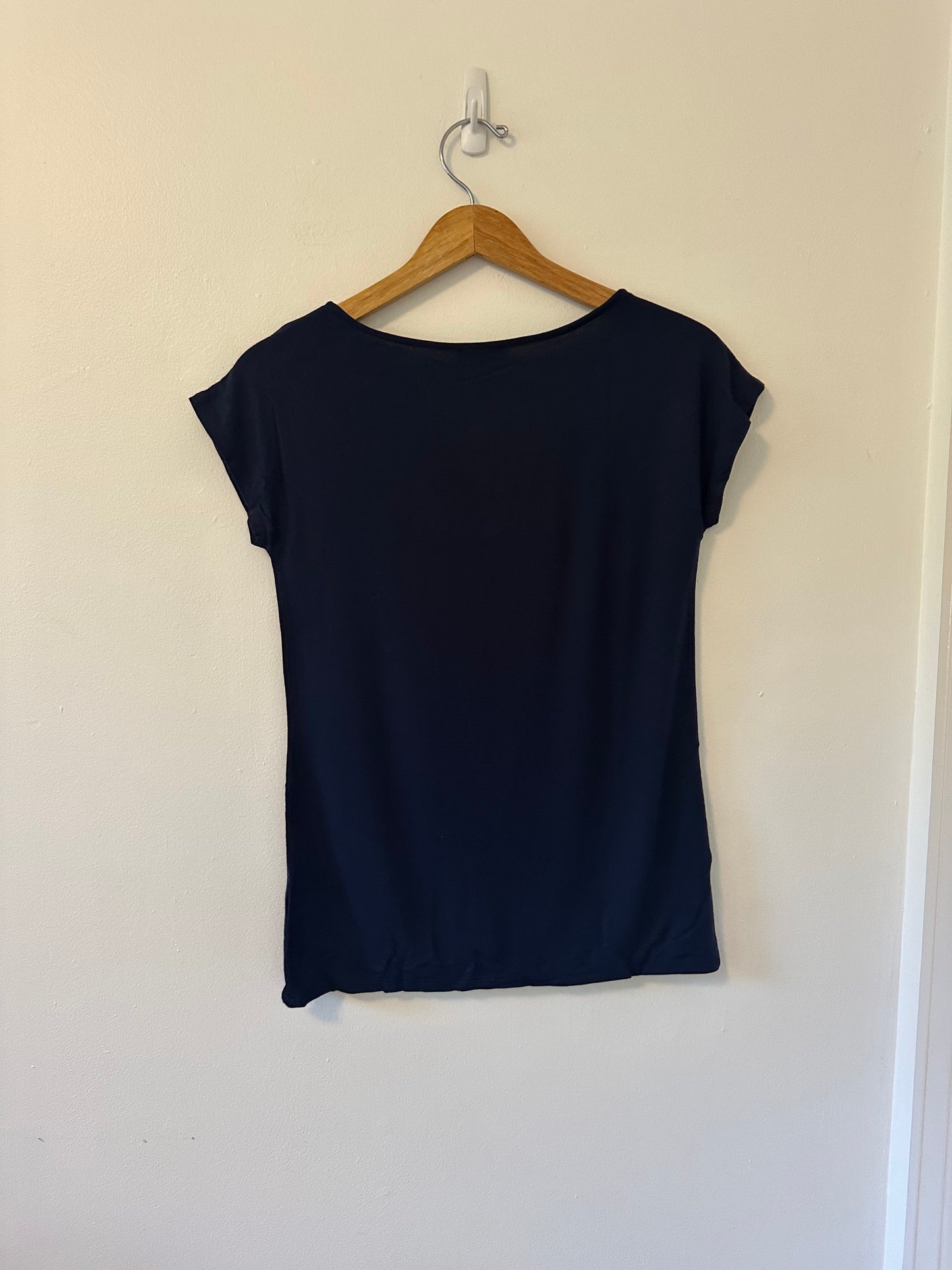 J. Crew NWT Dark Blue Short Sleeve Ballet Neck Tee | Size Medium