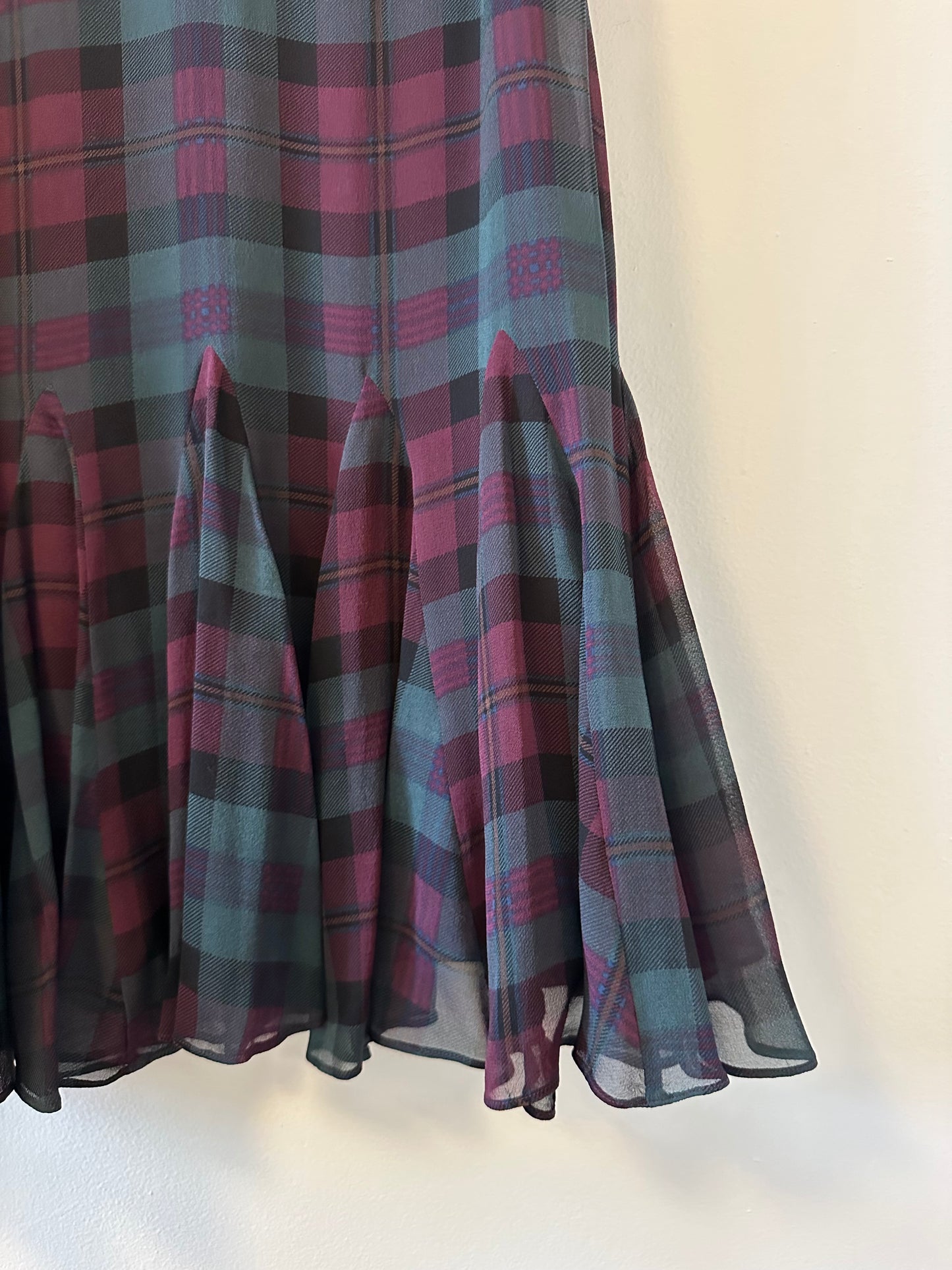 NWT Polo Ralph Lauren Silk Plaid Spaghetti Strap Dress Size 8