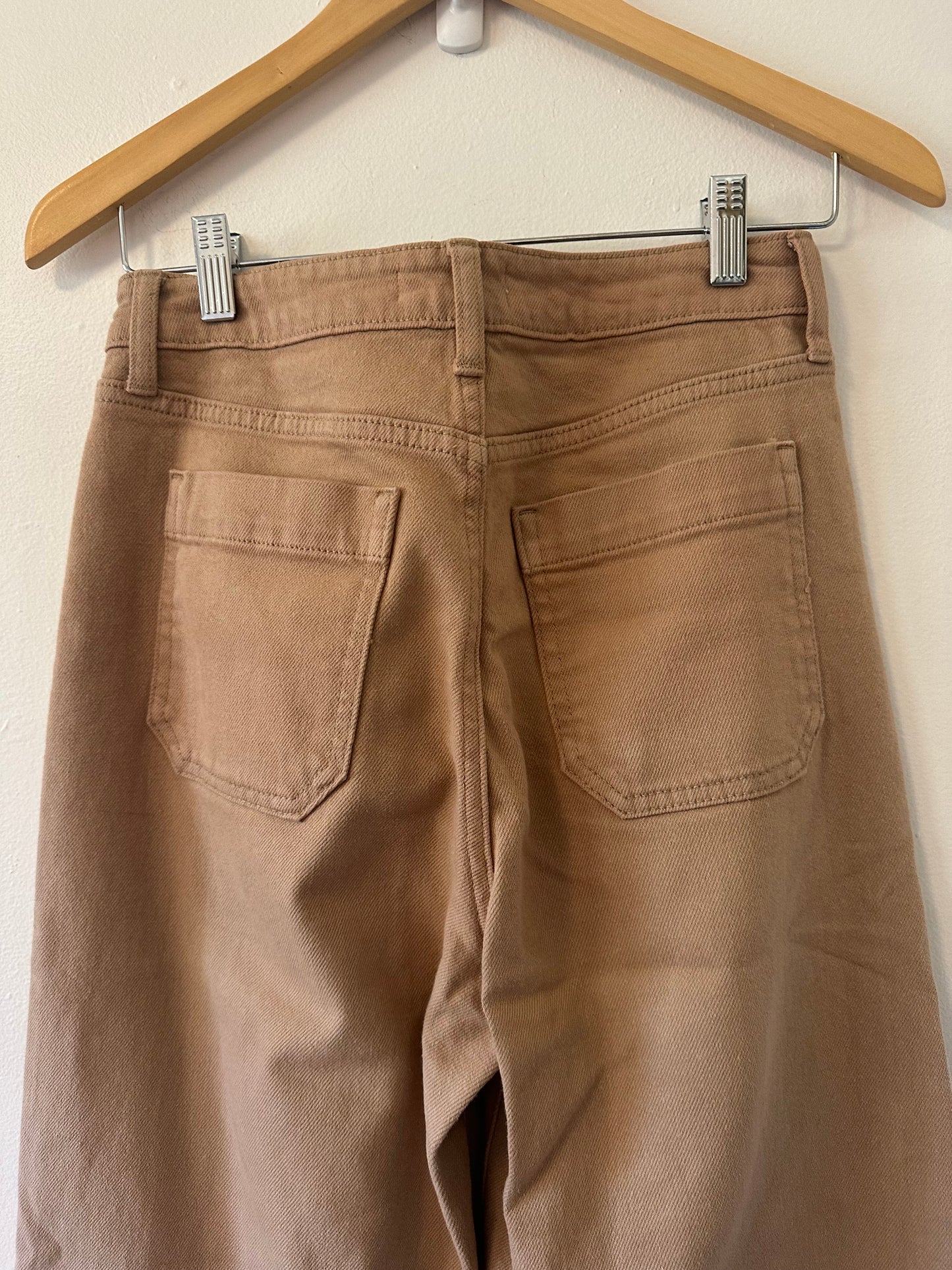 Just Black Light Brown Patch Pocket Denim Wide Leg Pants | Size 27