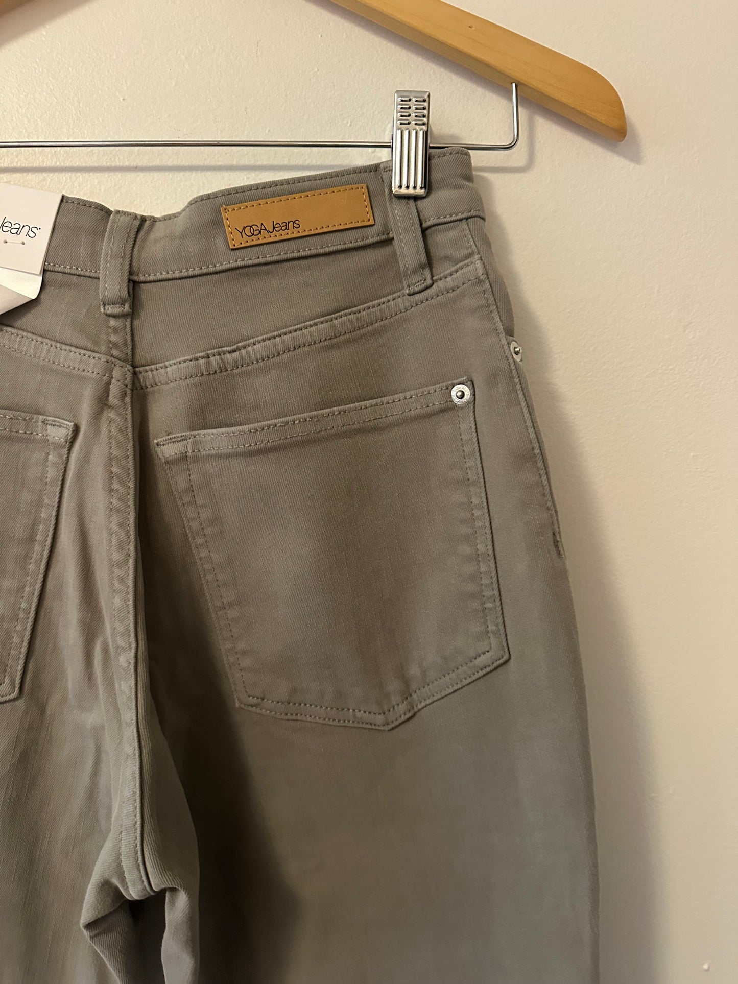 NWT Yoga Jeans Sage Green Flare Cropped Jeans | Size 27