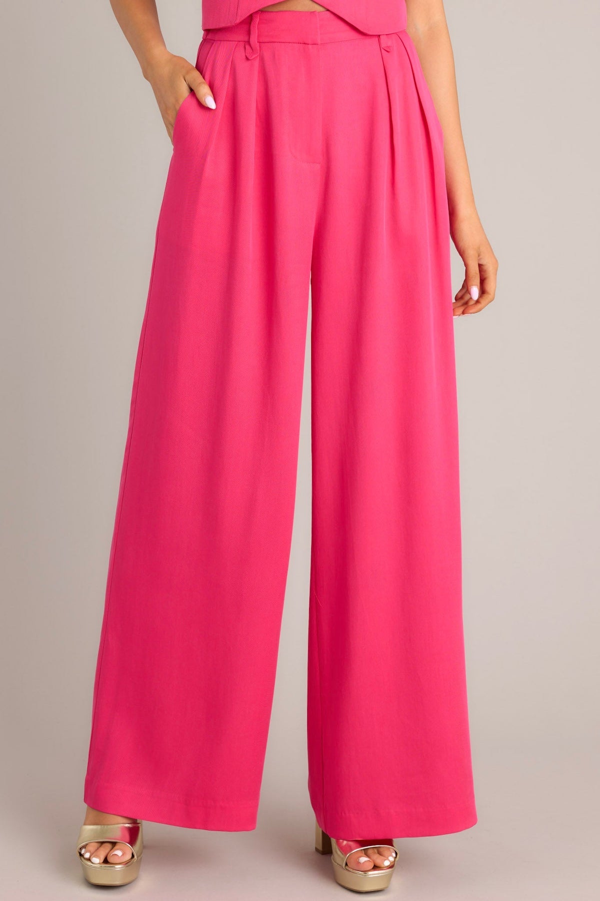 MINKPINK Fabella Wide Leg Pants in Pink- Size Medium