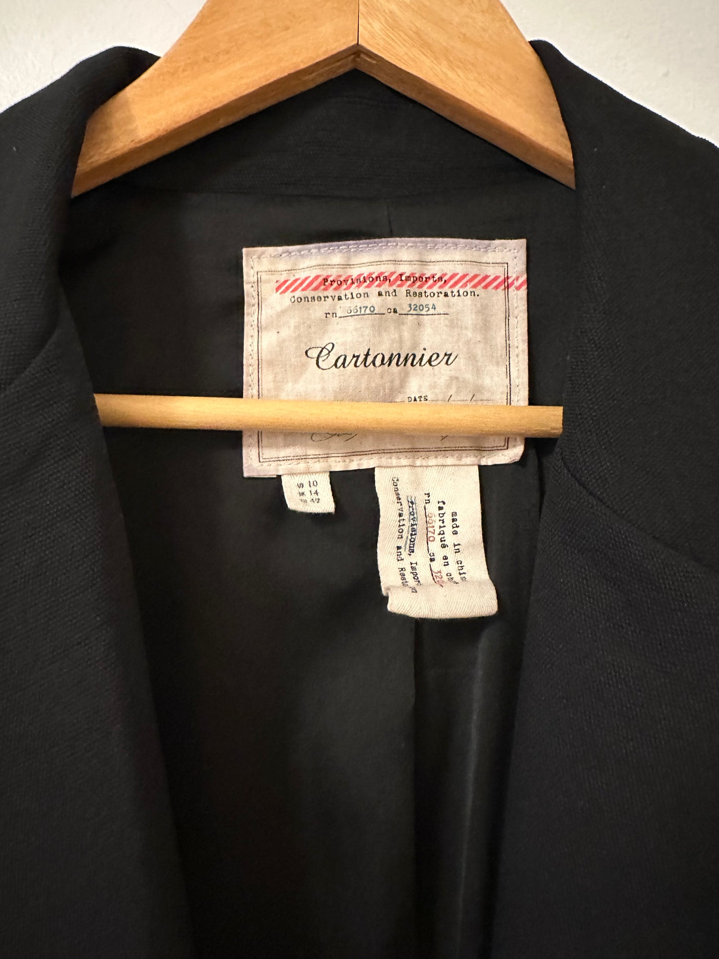 Anthropologie Cartonnier Open Black Blazer - Size 10