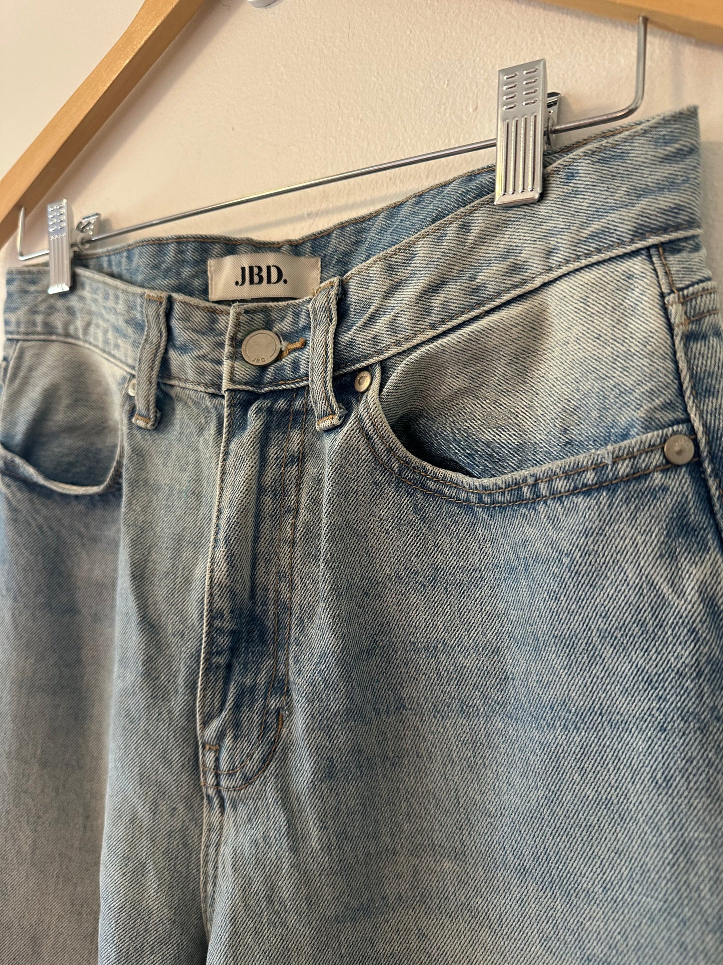 Just Black Light Blue Wide Leg Cotton Denim Jeans | Size 27