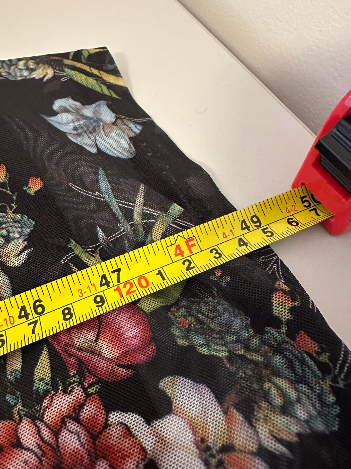 Heartloom The Sydney Black Floral Long Sleeve Mesh Mock Neck Dress | Size Large