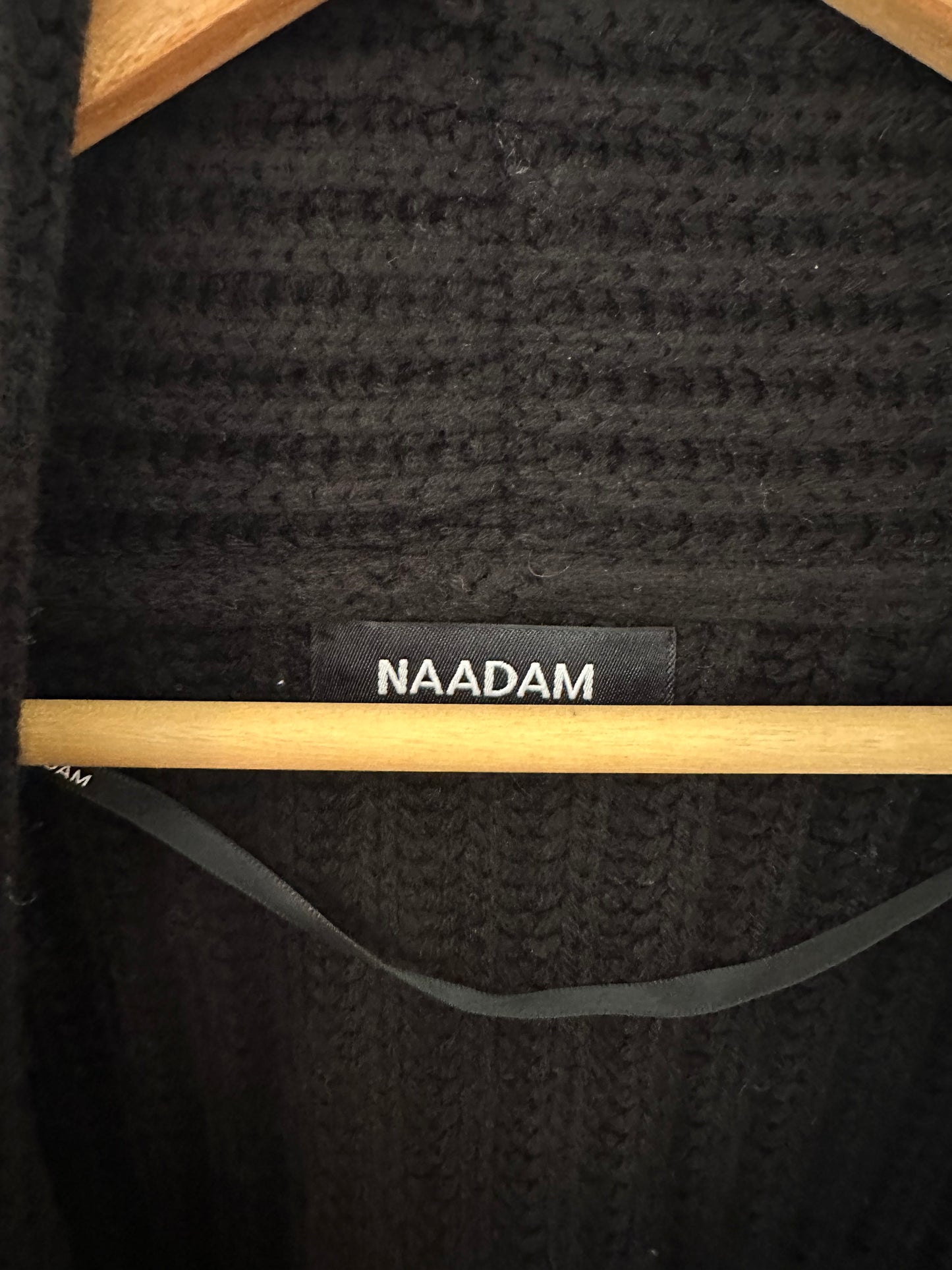 NAADAM Black Textured Cashmere Cardigan - Size Small