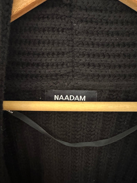 NAADAM Black Textured Cashmere Cardigan - Size Small