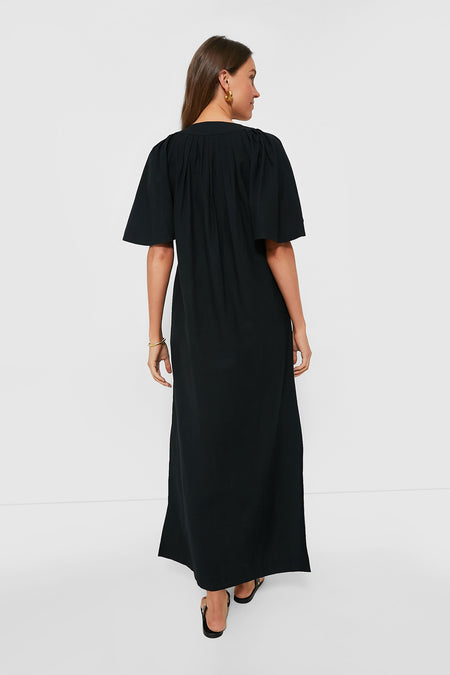 NWT Pomander Tuckernuck Place Black Finley Flutter Sleeve Maxi Dress | Size XXL