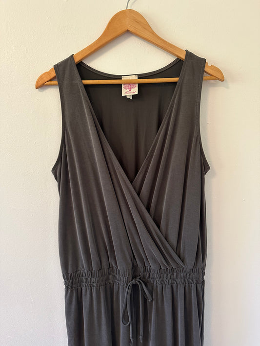Freeloader Charcoal Gray Jumpsuit with Wrap Style Top | Size Large