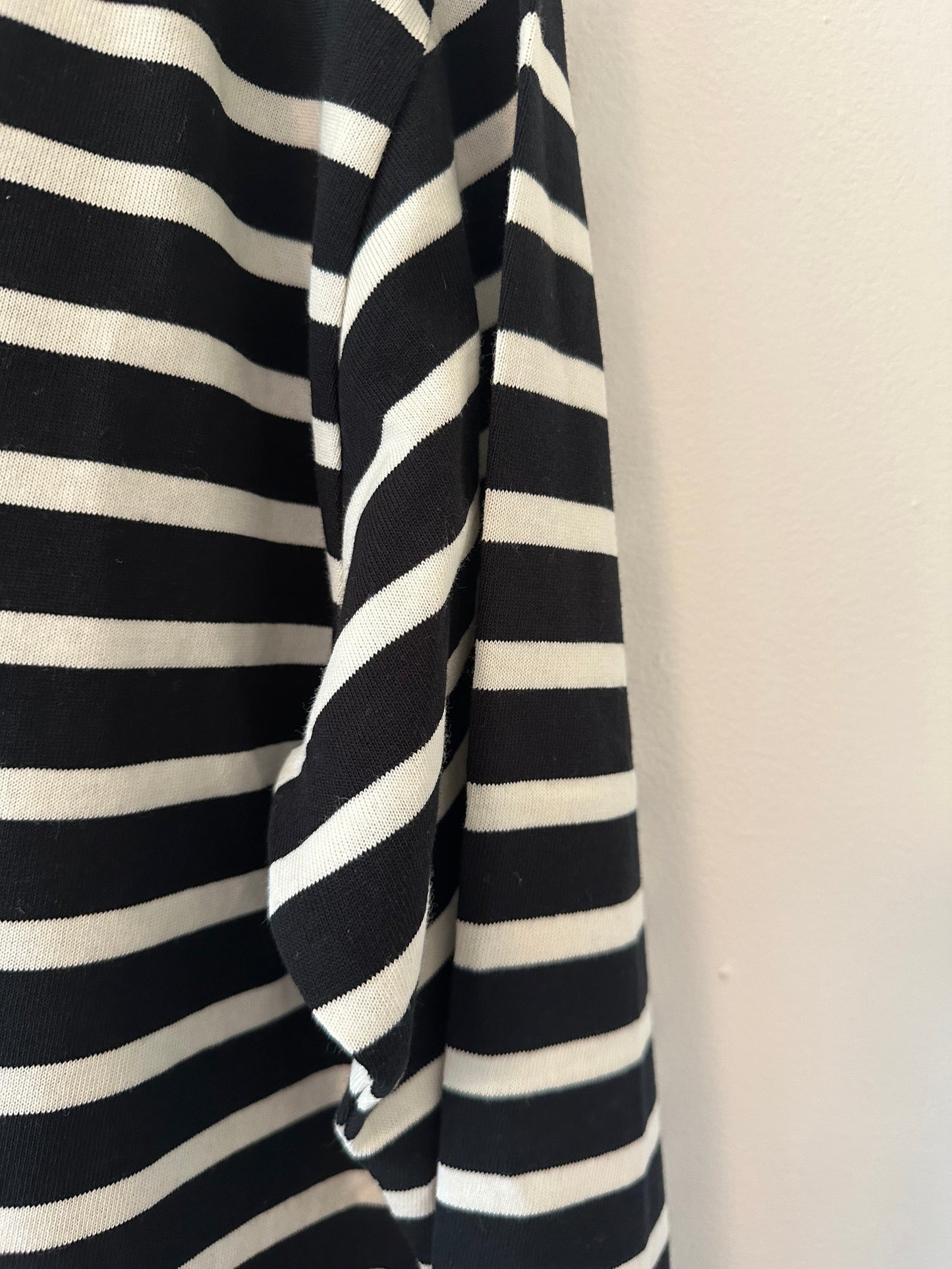 J. Crew Black and White Striped Cropped Women's Top Size Medium