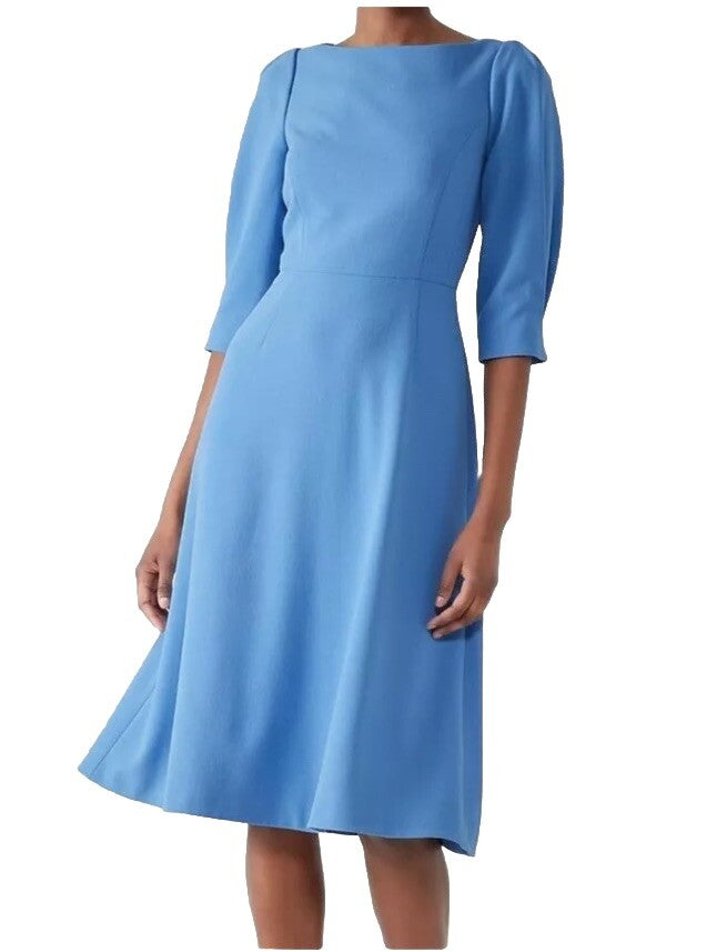 LK Bennett Lemoni A-line Midi Dress in Blue | Size 12