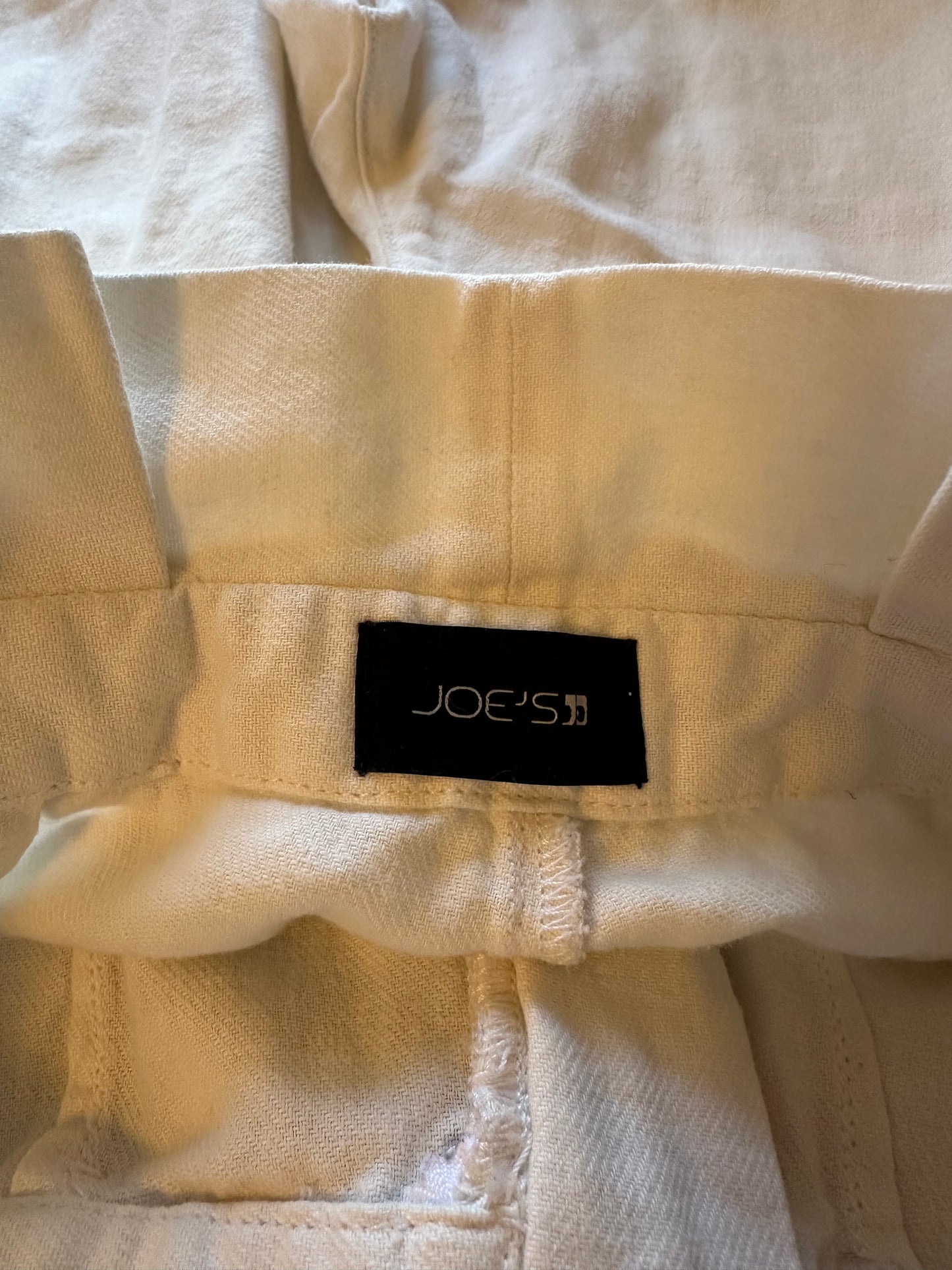 Joe's Jeans White Paper Bag Waist Straight Leg Cotton Pants