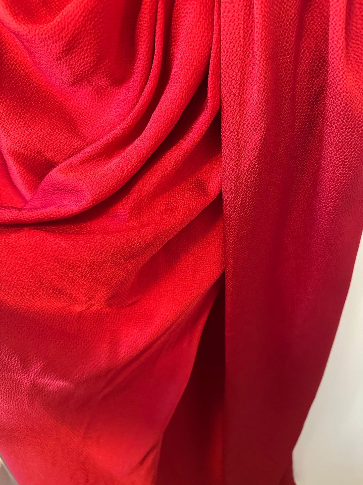 Monique Lhuillier One-Shoulder Red Evening Gown - Size 8