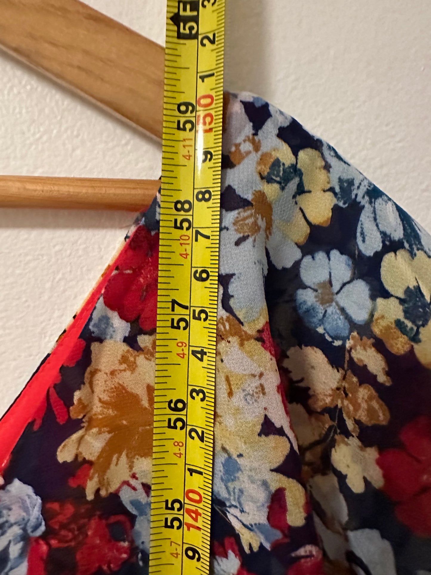 Lulu's Radiant Ruby Red Floral Print Chiffon Maxi Dress | Size Large