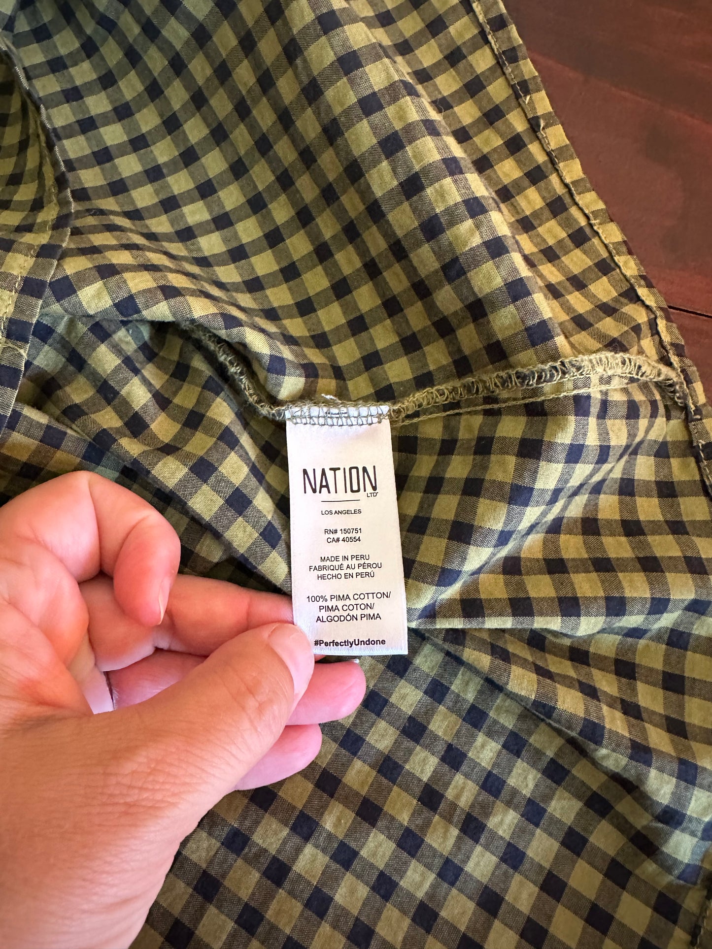 Nation LTD Embry Checkered Midi Dress in Lichen