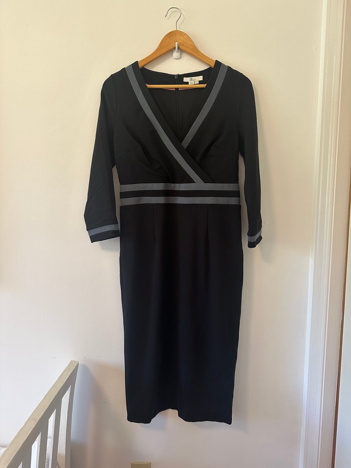 Boden Nellie Ponte Knit Sheath Dress in Black - Size 8
